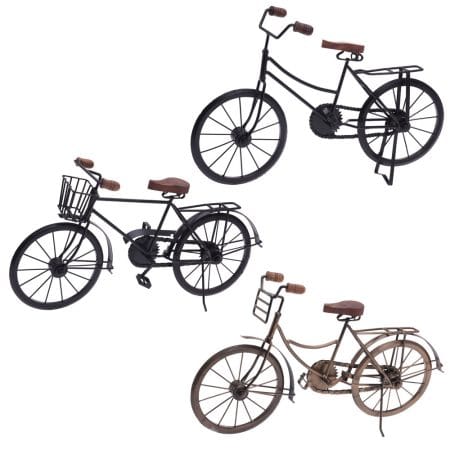 Bicyclette décorative noire en métal, 10,5 x 18,5''