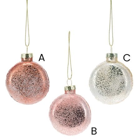Petite boule de Noël macaron brillant, 2,5'' - Décors Véronneau