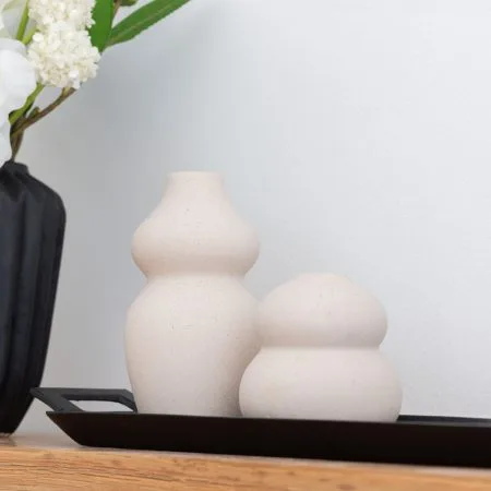 Vase arrondi beige sable au fini mat, 3,5'' - Décors Véronneau