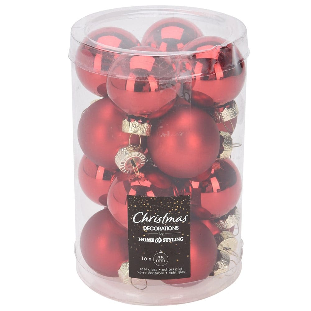 Mini Red Sugar Baubles - Pack of 12