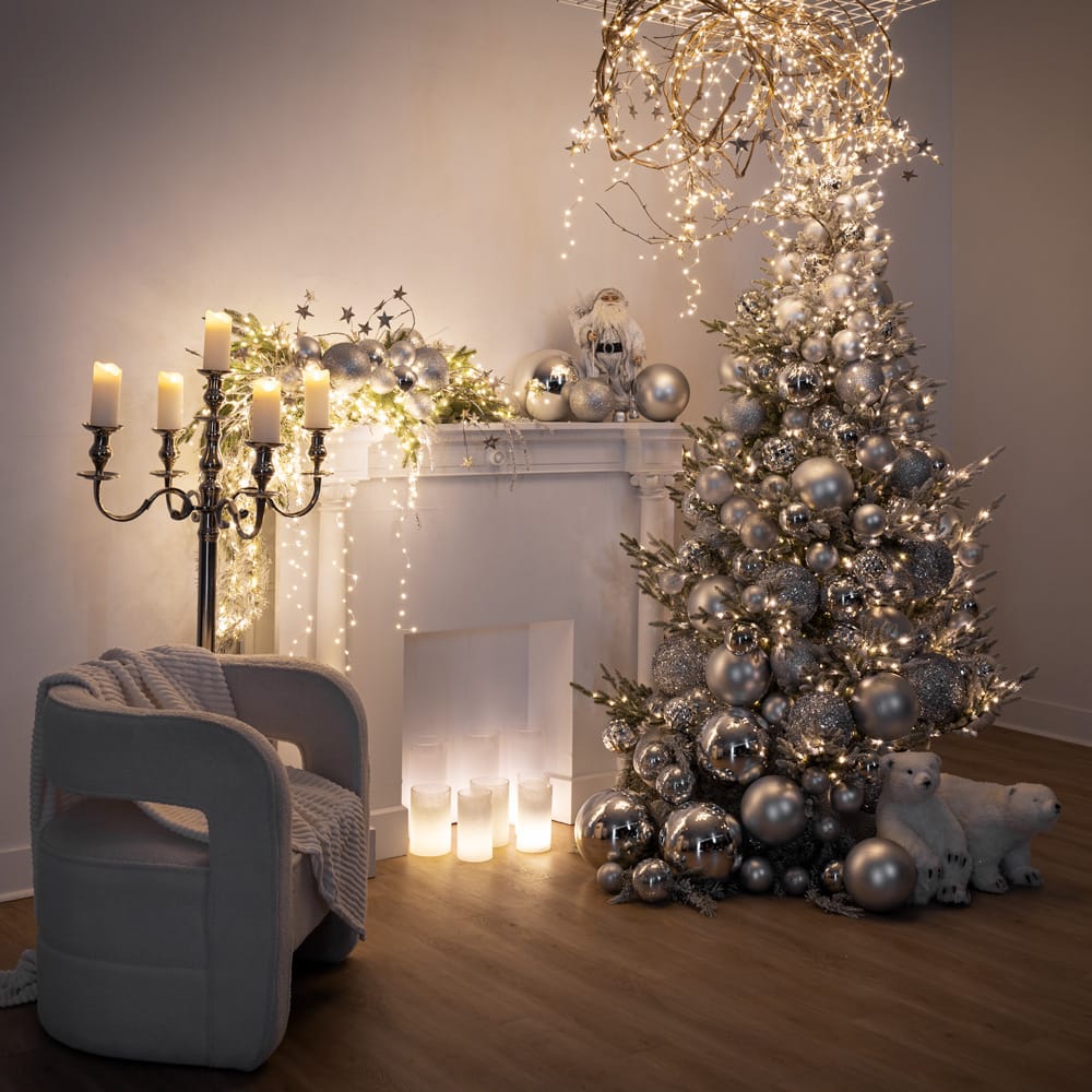 Sapin de Noël argent - Décors Véronneau