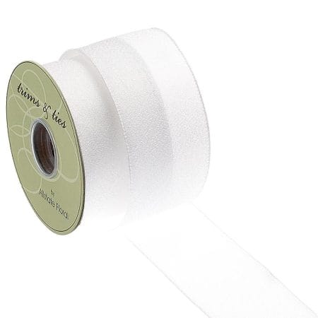 Ruban d'organza blanc brillant, 30' x 2,5''