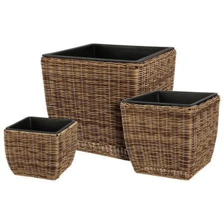 Cache-pot carré en polyrotin