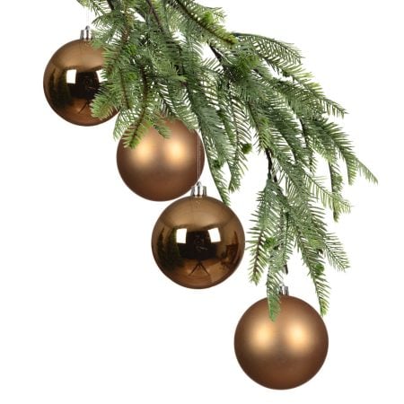 Copper Christmas balls, matte and glossy finish, 4''