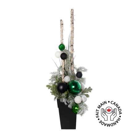 Arrangement de Noël extérieur vert, 70 x 24