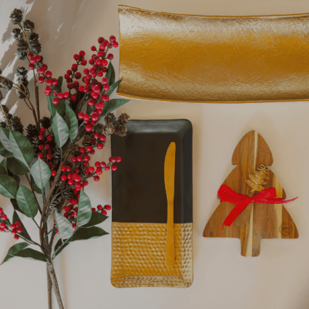 Black and gold aluminium tray - Décors Véronneau