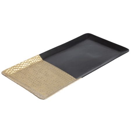 Black and gold aluminium tray