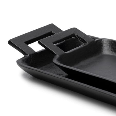 Plateau noir en aluminium avec poignées - Décors Véronneau