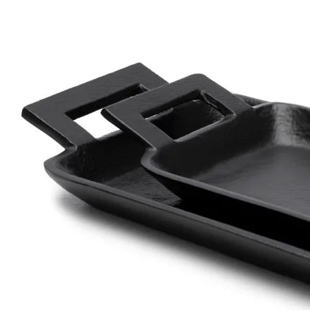 Plateau noir en aluminium avec poignées - Décors Véronneau