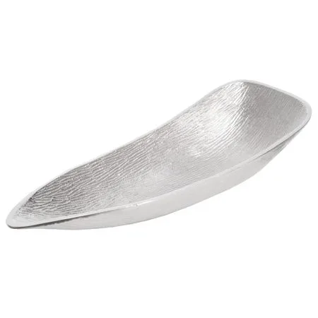 Plateau incurvé argent en aluminium, 3 x 15,5