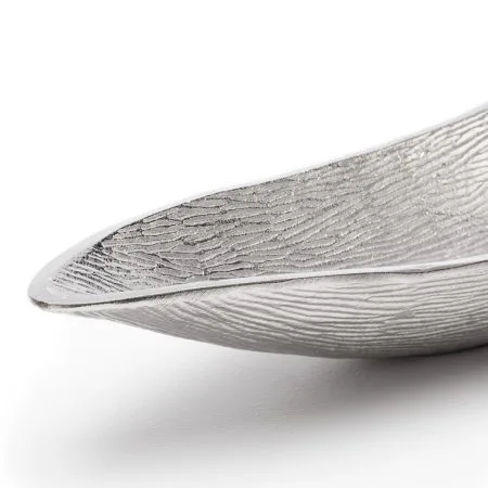 Plateau incurvé argent en aluminium, 3 x 15,5