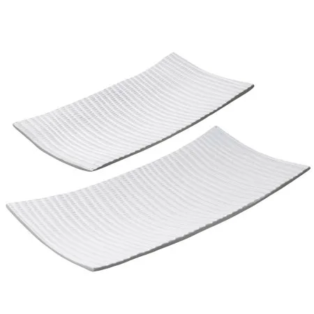 Assiette décorative blanche en aluminium