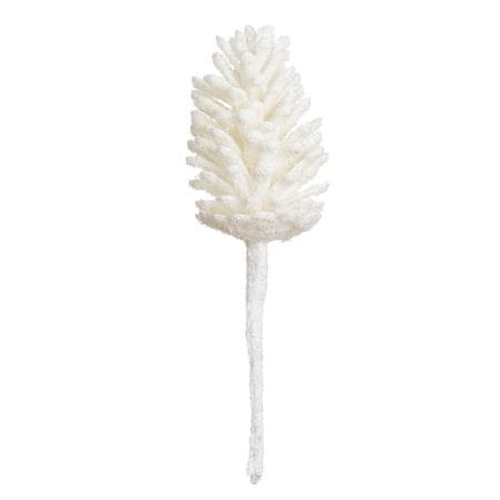 Flocked pinecone stem, 13''