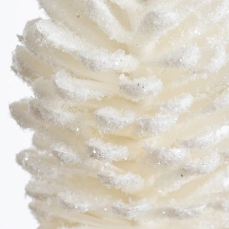 Flocked pinecone stem, 13'' - Décors Véronneau