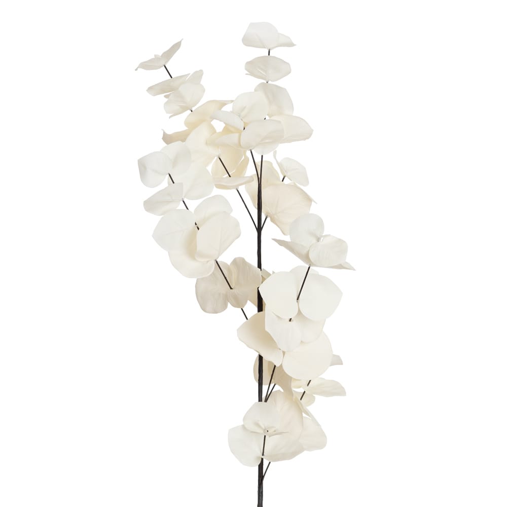 Branche d'eucalyptus rond crème artificiel, 37'' - Décors Véronneau