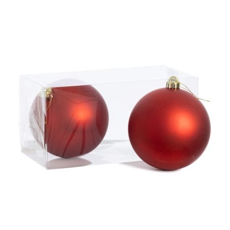 Boules de Noël rouge mat, 5,5'' - Décors Véronneau
