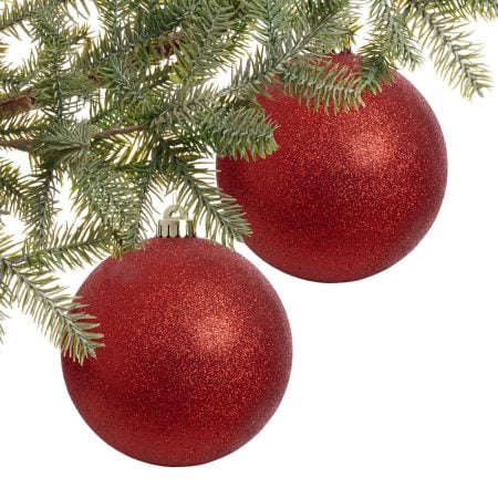 Boules de Noël rouge brillant, 5,5''