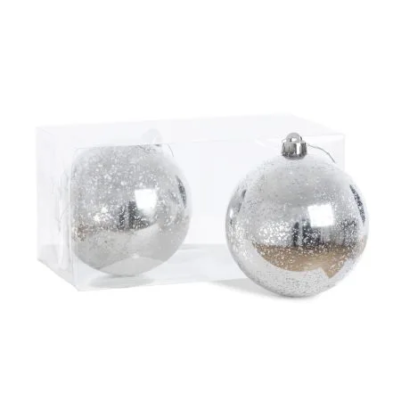 Glossy silver mercury Christmas ornaments, 3-5.5'' - Décors Véronneau
