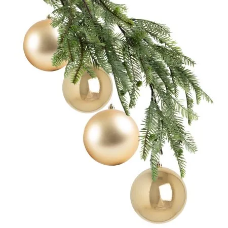 Box of matte and shiny champagne Christmas ball ornaments, 4-6''