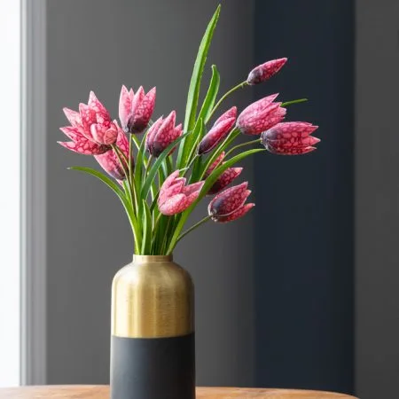 Vase en métal noir et doré - Décors Véronneau
