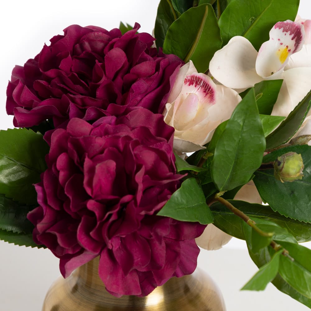 Petit arrangement floral bourgogne – Image 3 - Décors Véronneau