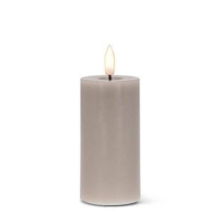 Grey wax LED candle, 4 x 2''