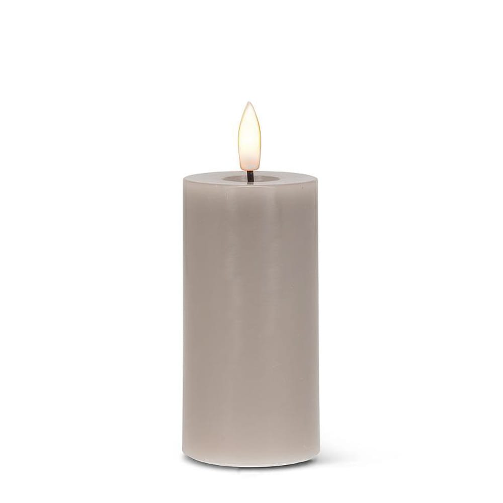 Grey wax LED candle, 4 x 2'' - Décors Véronneau