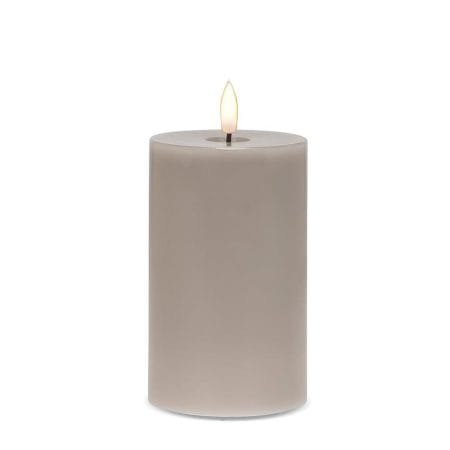 Grey wax LED candle, 5 x 3''