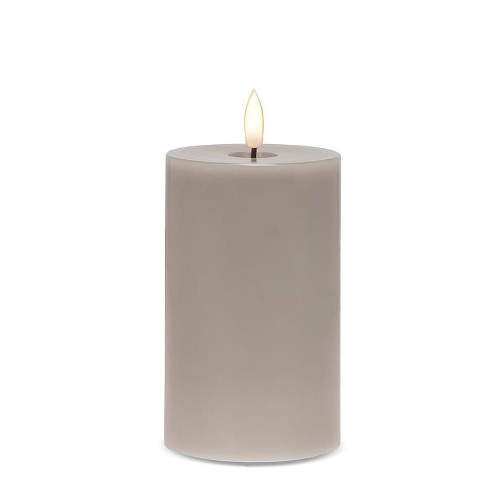 Grey wax LED candle, 5 x 3'' - Décors Véronneau