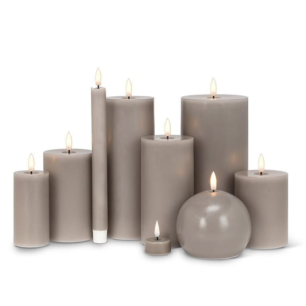 Grey wax LED candle, 5 x 3'' - Image 3 - Décors Véronneau