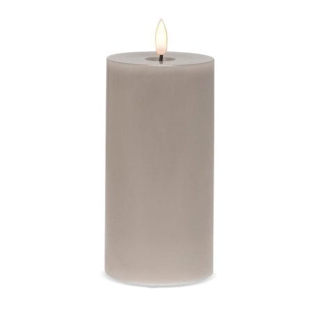 Grey wax LED candle, 6 x 3''