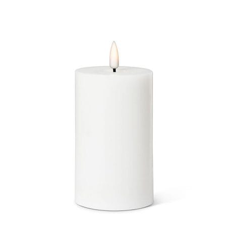 White wax LED candle, 5 x 3''
