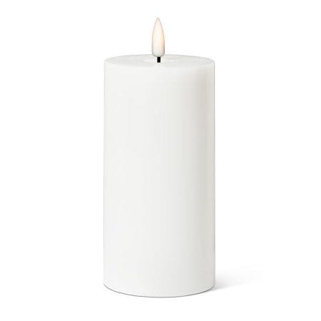 White wax LED candle, 6 x 3''