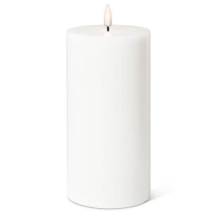 White wax LED candle, 8 x 4''