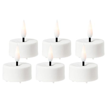 Pack of 6 white LED tealight candle, 1,5 x 1,5''