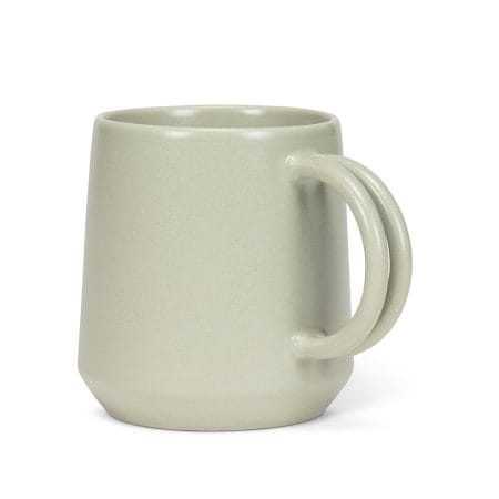 Tasse à café vert sauge en grès, 12 oz
