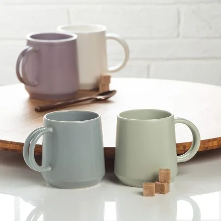 Tasse à café vert sauge en grès, 12 oz - Décors Véronneau