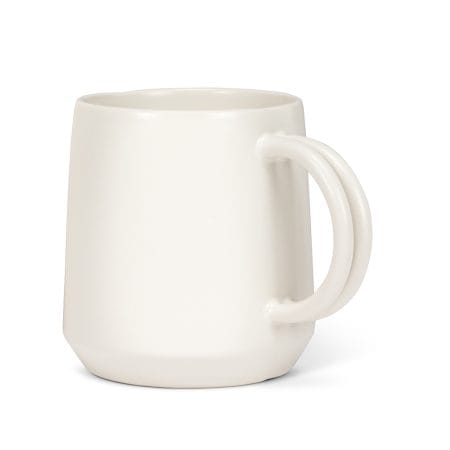 Tasse à café blanche en grès, 12 oz