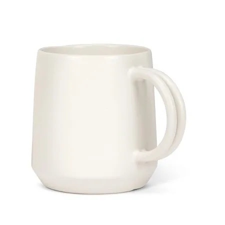 Tasse à café blanche en grès, 12 oz