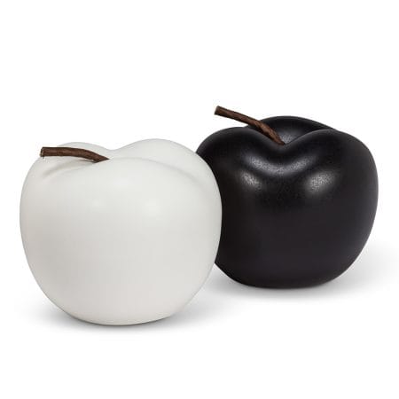 Pomme décorative noir mat en porcelaine, 3,5'' - Décors Véronneau