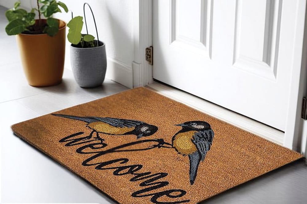 Paillasson ''welcome'' à motif d'oiseaux, 18 x 30'' – Image 2 - Décors Véronneau