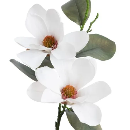 Fleur de magnolia blanc artificiel sur tige, 30'' - Décors Véronneau