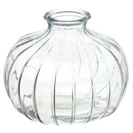 Recycled glass round bud vase, 3,5''