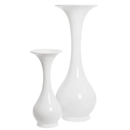 Grand vase blanc lustré en fibre de verre