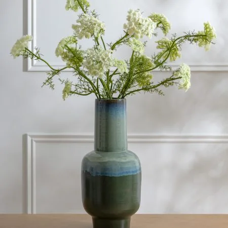 Vase vert aqua en terre cuite deux tons - Décors Véronneau