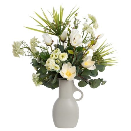 Grey-green stoneware vase with handle - Décors Véronneau