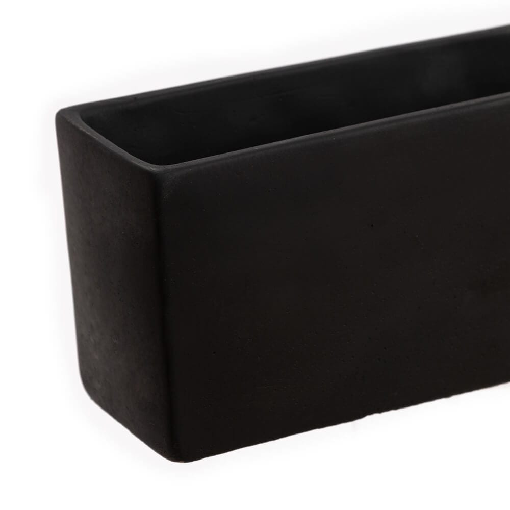 Rectangular black fibercement pot, 5 x 19'' - Image 2 - Décors Véronneau