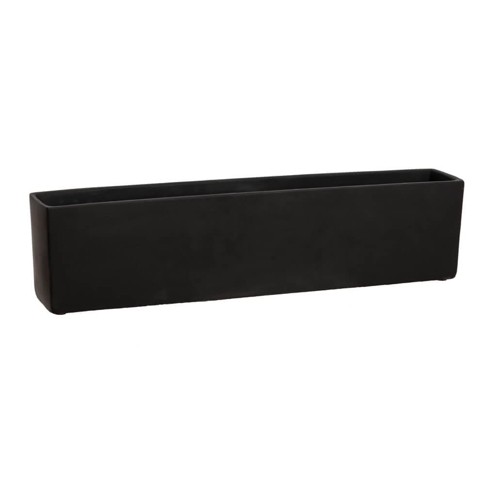 Rectangular black fibercement pot, 5 x 19'' - Décors Véronneau