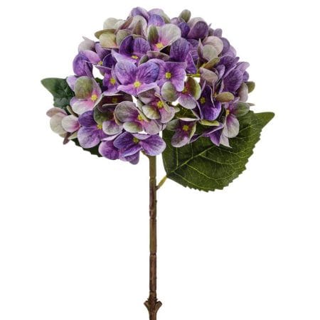 Hydrangée mauve artificielle au toucher réel, 19''