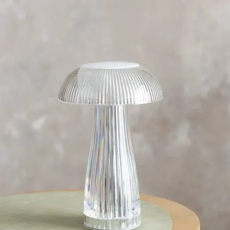 Lampe de table DEL champignon en acrylique sans fil, 9'' - Décors Véronneau